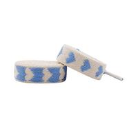 FUFUYO Flat Heart Pattern Shoelaces 1.7cm Wide Replacement Shoe Laces for Women Men Kids Skate Boot Casual Shoes Blue 100CM