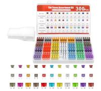 FUG 300 Pcs 2A-40A Car Fuses Assorted Kit, 50 Micro 90 Standard 160 Mini Blade Fuse with Storage Case Puller Extraction Tool