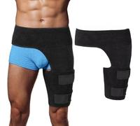 FUG Black Hip Support for Women Men, Comfortable Breathable Hip Brace for Sciatica and Pulled Groin Relief