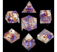 FugaCity Dice Set,Handmade Sharp Edge 7 Piece Resin Dice-Dungeon&Dragons Polyhedral Dice Set, D&D Dice Set with Gift Dice Case for RPG MTG Table Games
