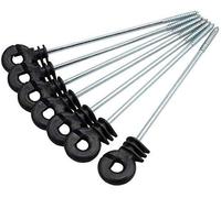 Fugen 50pcs Screw Insulators, Electric Fencing Ring Insulators 25cm Long Distance Screw in Insulators Electric Fence Wood Timber Ring Insulators Fencing Nail