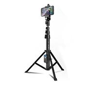 FugeTek All-in-One Professional Aluminium Selfie Stick & Tripod, Robust Bluetooth Remote Control for Apple and Android Devices, No Ski Tripod, Extendable up to 49 Inches, Black