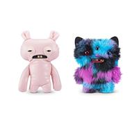Fuggler Butt Ugly Pets 9-inch Series 1 (2PK) by ZURU, Funny Ugly Monster Plush Toy (Squidge - Hairless Rat) & (Reek-O - Black Cat)