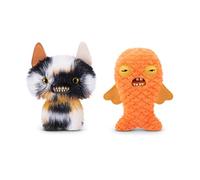 Fuggler Butt Ugly Pets 9-inch Series 1 (2PK) by ZURU, Funny Ugly Monster Plush Toy (Winged Bat - Calico Cat) (Gold Fish)