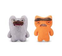 Fuggler Hairy Fuggs 2 Pack 9-inch Series 1 by ZURU (Old Tooth - Moustache - Grey and Munch Munch - Mono - Orange), Funny Ugly Monster Plush Toy