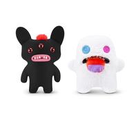 Fuggler Hairy Fuggs 9-inch Series 1 by ZURU, Funny Ugly Monster Plush Toy, 2PK(Oogah Boogah - Hairy Tongue and Reeko - Mohawk - Black)