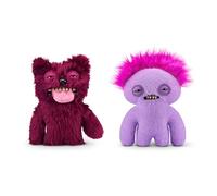 Fuggler Hairy Fuggs 2 Pack 9-inch Series 1 by ZURU (Sir Belch - Hairy Tongue - Red and Squidge - Mohawk), Funny Ugly Monster Plush Toy