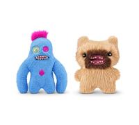 Fuggler Hairy Fuggs 9-inch Series 1 by ZURU, Funny Ugly Monster Plush Toy, 2PK(Sasquoosh - Tuft - Blue and Screech - Beard - Blonde)