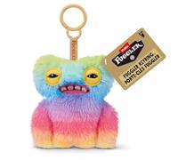 Fuggler Keychain Series 6, 11 cm funny plush ugly monsters keychain, unisex plush fabric with character theme, vert rainbow, 5-inch