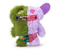 Fuggler Misfit Monsters 9-inch Series 1 (Captain-Undergrin - Green & Lilac Long & Curly pile) by ZURU, Funny Ugly Monster Plush Toy