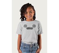 Fuggler Munch Munch Originals Face (Light Grey White Light Green Red) T-Shirt in Mid Grey | Size: 7-8 Years Fuggler Mid Grey 7-8 Years