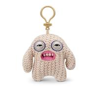 Fuggler Plush Keychain Clip Beige Knitting Monster with Teeth Funny Ugly Toy Pendant