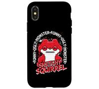Fuggler Red Sketchy Squirrel Snuggler Case for iPhone X/XS