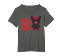 Fuggler Reek-O Black Hairy Fuggs Monster Text T-Shirt, Women's Plus, Asphalt Grey, 5X