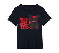 Fuggler Reek-O Black Hairy Fuggs Monster Text T-Shirt, Women's Plus, Black, 1X