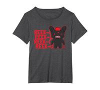 Fuggler Reek-O Black Hairy Fuggs Monster Text T-Shirt, Women's Plus, Dark Heather Grey, 4X