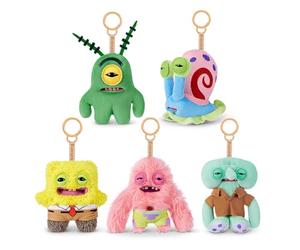 Fuggler SpongeBob 5-Inch Plush Keyring 5 PACK by ZURU - Funny Ugly Monster Stuffed Animal with Human-Like Teeth, Collectible Bag Charm for Kids, Tweens, Teens, Adults & Fans of Weird Plush