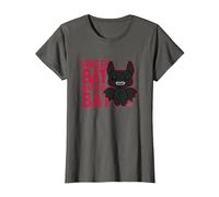Fuggler Winged Bat Black Monster Text T-Shirt, Women, Asphalt Grey, XX-Large
