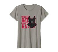 Fuggler Winged Bat Black Monster Text T-Shirt, Women, Slate Grey, XX-Large