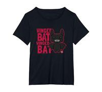 Fuggler Winged Bat Black Monster Text T-Shirt, Women's Plus, Black, 2X