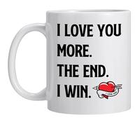 Fugifting Christmas Gifts for Boyfriend, Girlfriend, I Love You More The End I Win Coffee Mug,Wife or Husband Birthday Gift,Romantic Anniversary Birthday Valentine's Day Gifts for him for her