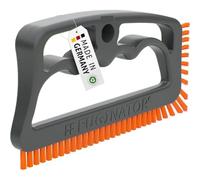 Fuginator 10500010 Recycling Tile Grout Brush, Grey/Orange | Effort-saving cleaning, ergonomic handle, narrow row of bristles, front trim, corners, skirting boards, window seals