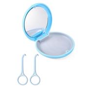 FUGLUS 1 Piece Dental Bite Holder, Dental Device Holder, Case and Device Case, Anti-Mould and Anti-Dust Seal, Dental Prosthesis Box, Suitable for Dentures and Orthodontics (Blue)