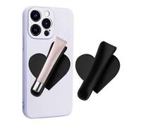 FUGLUS Heart-shaped Silicone Lipstick Holder, Self-Adhesive, Portable Smartphone Stand, Silky Silicone, Lip Holder, Compatible with iPhone, Samsung, Galaxy, Android Smartphones, Black