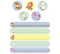 FUGLUS Pack of 200 Children's Plasters, Earrings, Masking Sports Plasters, Round, Small, 5 Styles, Cute Cartoon Plasters, 22 mm, Vaccination Plaster, Waterproof P-Plaster Set for Small Wounds, Pimples