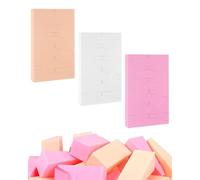 FUGLUS Set of 72 Disposable Triangular Makeup Sponges, Latex Free for Foundation, Powder, Sunscreen and Liquid - White, Pink, Skin Color (24+24+24)