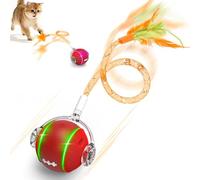 FUGODIWI Cat Toys for Indoor Cats Adult, Interactive Cat Toy with 3 Modes, Rechargeable Silent Electric Cat Toys for Indoor Cats Kitten, Cat Balls with Feather Tail 2025