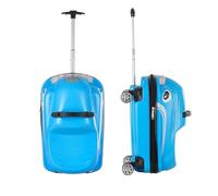 Fugualin WWUIUIWW 20 inch Cartoon car Design Hard Shell Luggage Compartment - ABS+PC Shell, Universal Wheels and Iron Aluminum Pull Rod, 88.18 Pound Load-Bearing, Children's Travel Equipment (Blue)