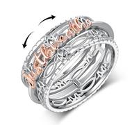 Fuguangju Spinner Fidget Ring 925 Sterling Silver Lotus Flower Yoga Breathe Easy Anxiety Ring Stress Relief Boredom ADHD Autism Rings for Women Men, Sterling Silver, No Gemstone