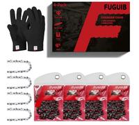 FUGUIB 4-Pack 12-Inch Saw Chains 3/8'' 1.1 mm 44 Links 30 cm Bar, Chains for Chainsaws, Replacement Chainsaw Chain, Compatible with Stihl MS251, MS170, MS172, MS250, MS180 C-BE