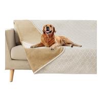 fuguitex Waterproof Dog Blanket Bed Cover Dog Crystal Velvet Moroccan Fuzzy Cozy Plush Pet Blanket Throw Blanket for Couch Sofa(40 * 60 inch, Cream+Sand)