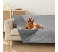 fuguitex Waterproof Dog Blanket Bed Cover Dog Crystal Velvet Moroccan Fuzzy Cozy Plush Pet Blanket Throw Blanket for Couch Sofa(52 * 82 inch, Light Grey+Grey)