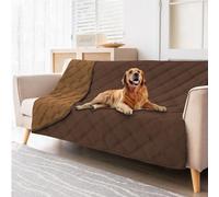 fuguitex Waterproof Dog Blanket Reversible for Small Dogs Resistant Leakproof Washable Couch Cushion Bed Protector Cover for Indoor Furniture Pet Friendly（52"*82",Brown+Chocolate