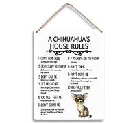 FUGWN A Chihuahua’s House Rules Dog Wooden Signs 8x10, Dog Signs for Home Decor, Dog Decorations for The Home, House Rules Sign, Dog Wall Decor, Chihuahua Gifts, Gifts for Dog Lovers
