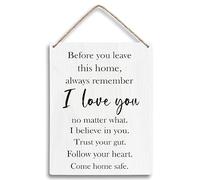 FUGWN Before You Leave This Home Sign Love Wall Decor, Entryway Wall Decor, I Love You Sign, Love Wall Decor, Inspirational Wall Decor, Motivational Wall Decor