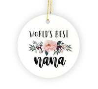 FUGWN Nana Ornament, Best Grandma Gifts for Christmas from Grandkids Hanging Ornaments for Christmas Tree Party Holiday Decorations, World's Best Nana Decorative Ornaments Keepsake