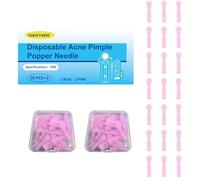 FUGYTVEN 100Pcs Professional Disposable Sterile Acne, Blackhead & Milia Pimple Popper Needles Kit，Pimple Popper with Precision Tips - Your Go-to Solution for Clear Skin, Safe for Home & Salon Use