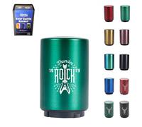 FUGYTVEN Push Down Bottle Opener | Automatic 304 Steel | One-Handed & No Damage | Beer/Soda Cap Remover & Magnet Catcher | Ultimate Gift for Men, Dad, Beer Lovers (Green Rock)