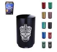 FUGYTVEN Push Down Bottle Opener | Automatic 304 Steel | One-Handed & No Damage | Beer/Soda Cap Remover & Magnet Catcher | Ultimate Gift for Men, Dad, Beer Lovers (Black Skull)