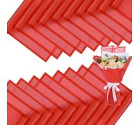 FUHITIM 20 Sheets Flower Wrapping Paper - Waterproof Floral Bouquet Packaging Paper for DIY Crafts,Florist Supplies Packaging Paper for Wedding Birthday Gift (Translucent Red)