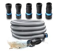 Fuhjythy 1 1/4 Inch X 10 Feet Dust Collection Hose Kit for Home and Vacuums System with 5 Adapters of Woodworking Power Tool