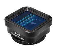 Fuhjythy 1 PCS Black 1.55X Mobile Phone Movie Lens Wide Screen Anamorphic Lens Blu-Ray Brushed Video Lens Universal
