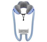 Fuhjythy 1 Piece Phone Neck Pillow Holder Halter Neck Bracket for Plane Travel Adjustable Cell Phone Stand with 360 Flexible Tablet Arm Pillow,Light Blue