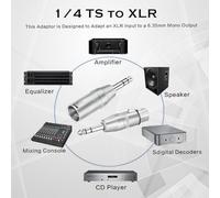 Fuhjythy 10 Pack XLR Adapter, 5 Pcs Male to XLR Male Adapter and 5 Pcs Male to XLR Female Adapter,1/4 Inch TRS to XLR Connector