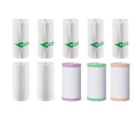 Fuhjythy 10 Rolls Thermal Paper Self-Adhesive Sticker Paper, for Mini Sticker Receipt Printer Portable Thermal Pocket Printer Easy Install