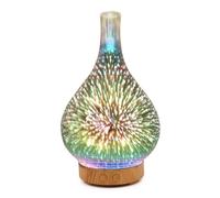 Fuhjythy 100ML 3D Glass Essential Oil Diffuser Silent Essential Oil Diffuser Air Humidifier for Bedroom Office